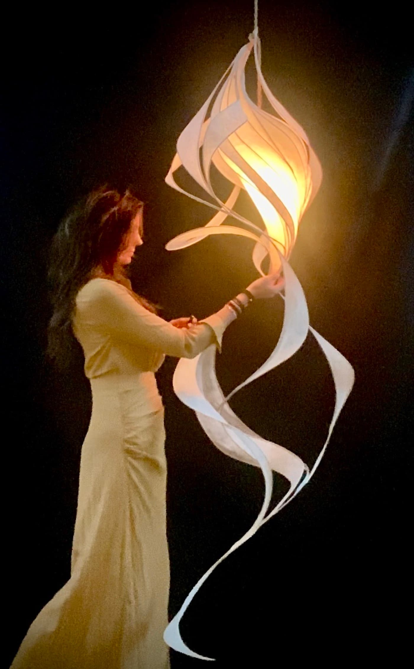 Brianna Wright with light sculpture